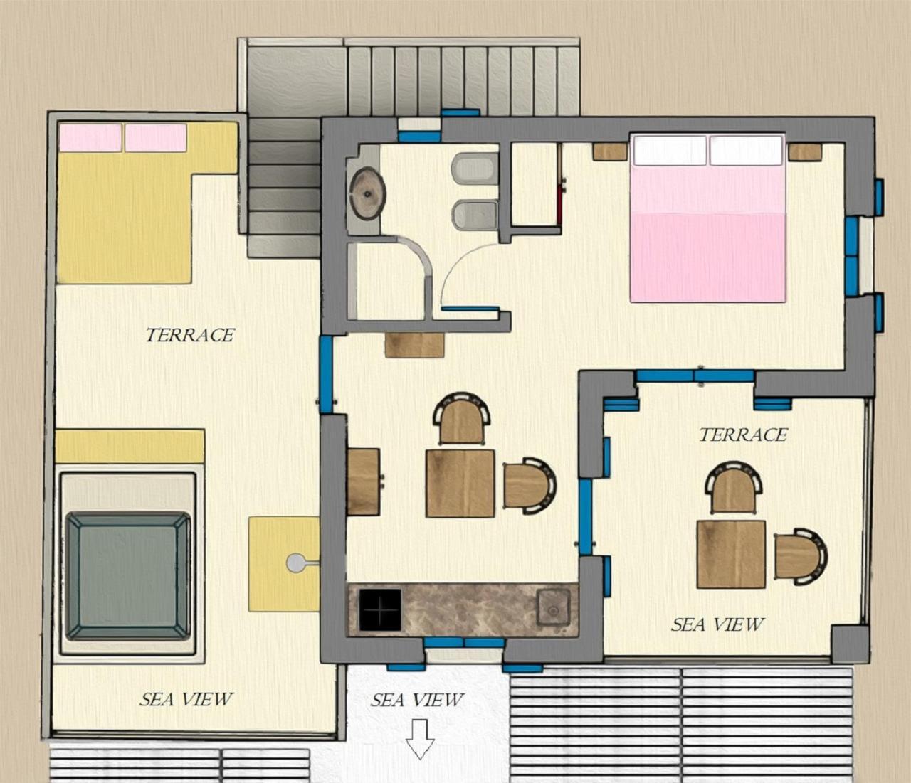 Tilos Villa Livadia  Rom bilde